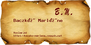 Baczkó Marléne névjegykártya